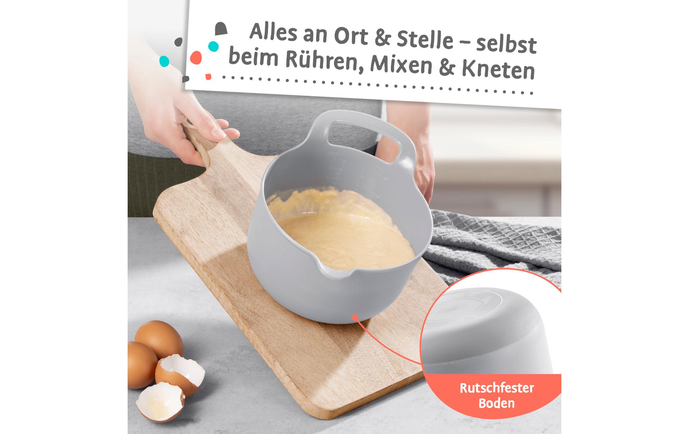 Schüssel 4-teilig, , 1 Stück, Grau/Schwarz/WeissSchüssel-Set