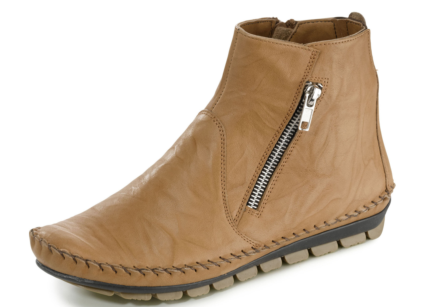Gemini Mokassin-Stiefelette mit Zier-Reißverschluss