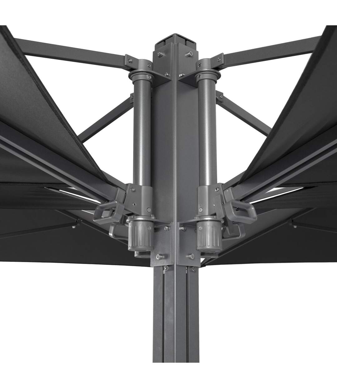 Parasol carré design 4 Toiles Setiri - L. 415 x l. 415 cm - Gris ardoise