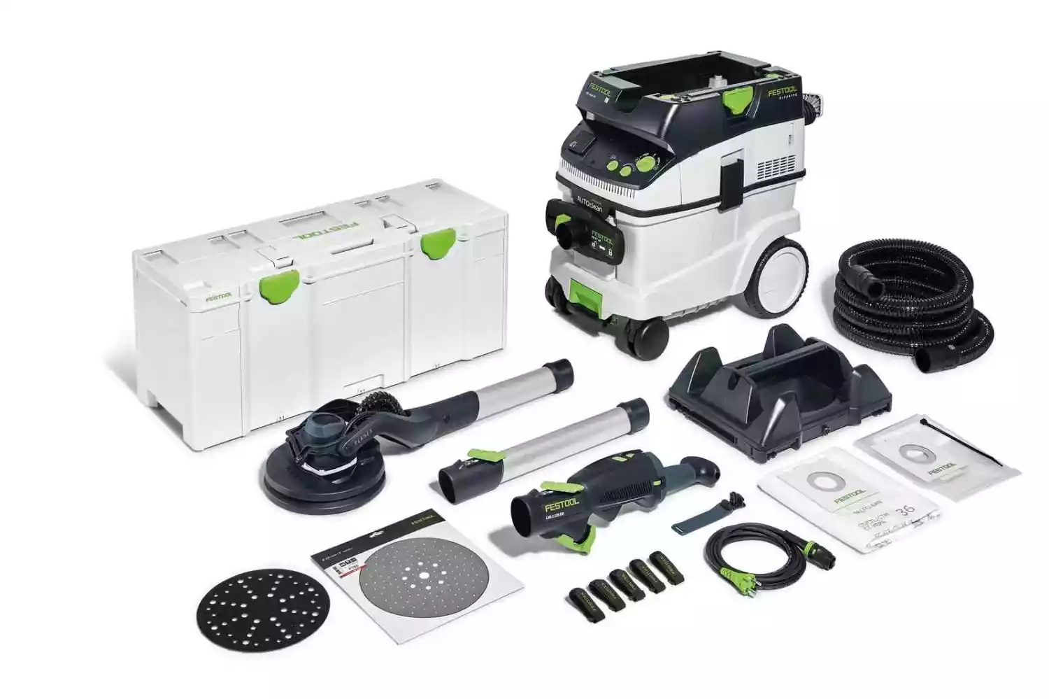 Festool PLANEX LHS 2 225/CTL 36 Wandschuurmachine set incl. bouwstofzuiger - 400W - 1,65m
