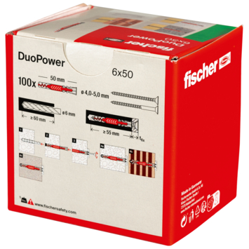 Fischer Universeelplug DuoPower 6x50mm 100 stuks