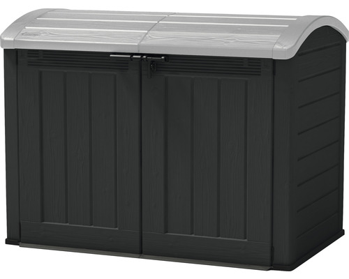 Keter Store-it-out Ultra fiets- en vuilnisbak opbergbox inclusief gasveren, 177 x 113 x 134 cm, antraciet
