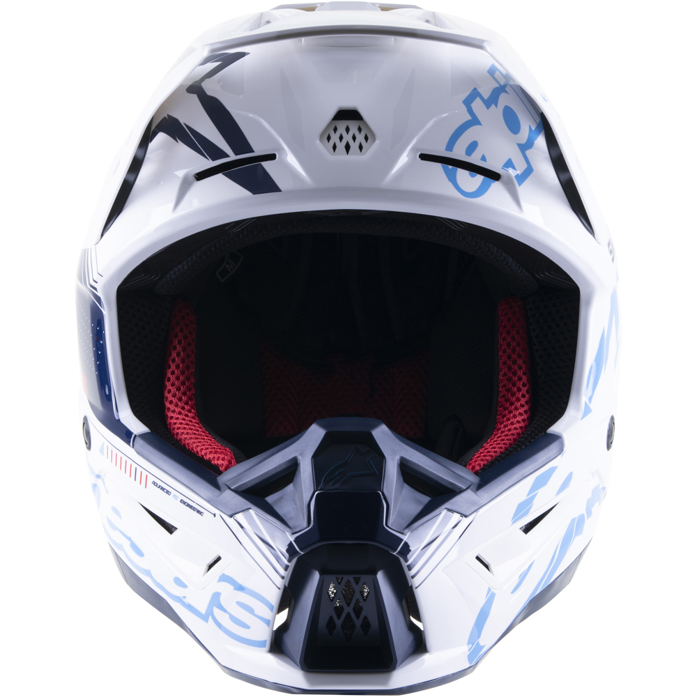 Alpinestars - Casque Supertech S-M5 Action Blanc brillant / Rouge / Bleu Clair