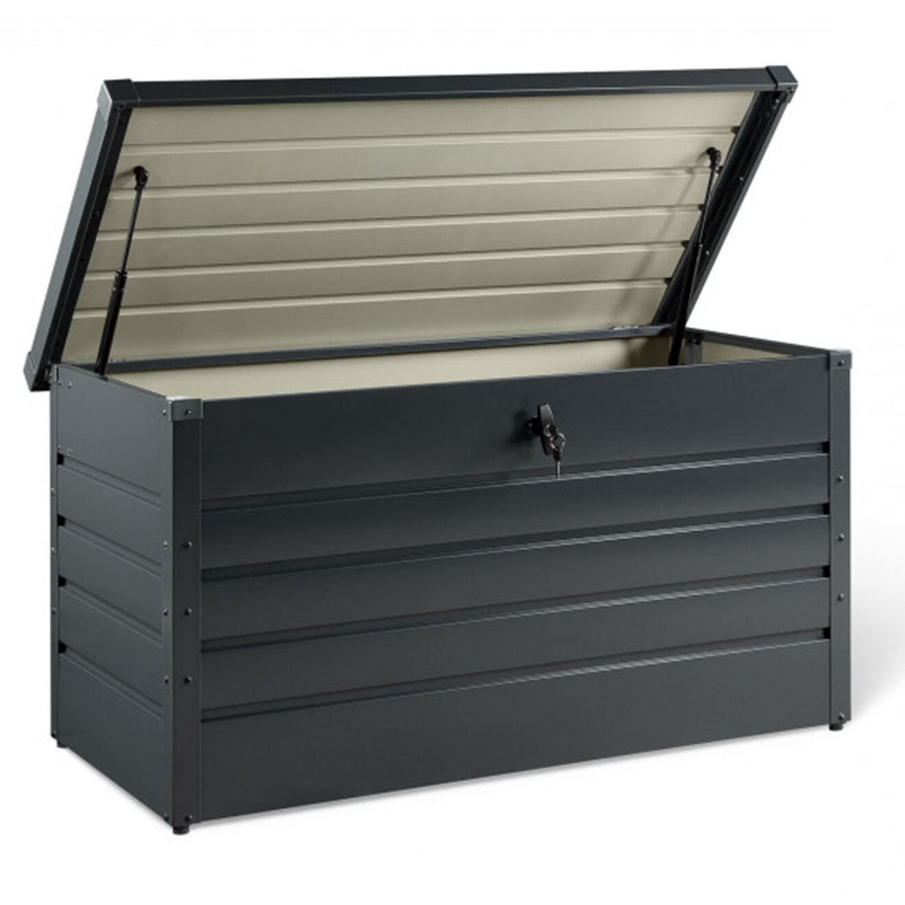 Pratik Garden Coffre de jardin metal 350L gris - 120x61x63 cm