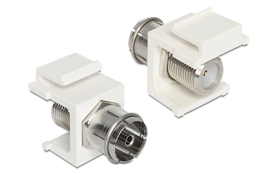 Keystone-Modul IEC - F WeissKeystone Modul IEC Buchse auf F Buchse