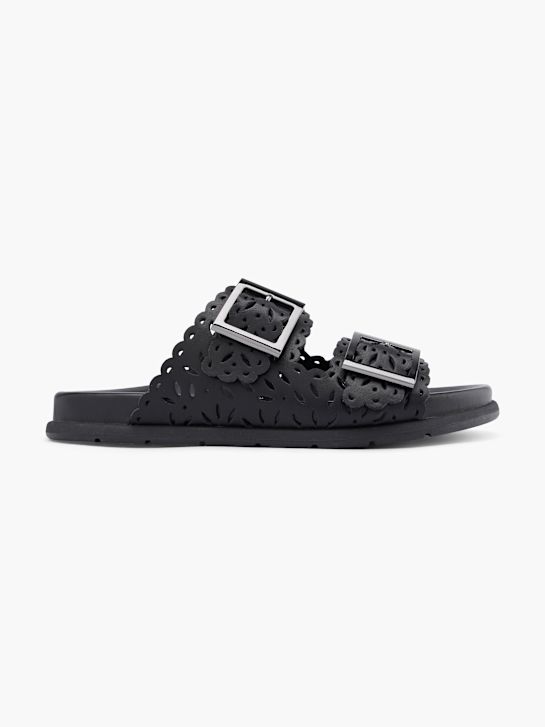 Catwalk Tieffussbett-Pantolette Schwarz
