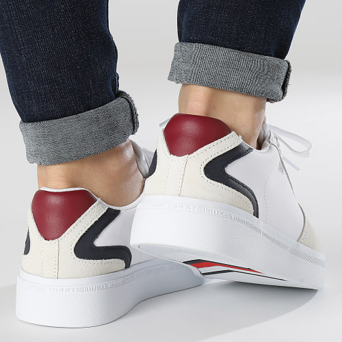 Baskets Leather Court 7107 Red White Blue