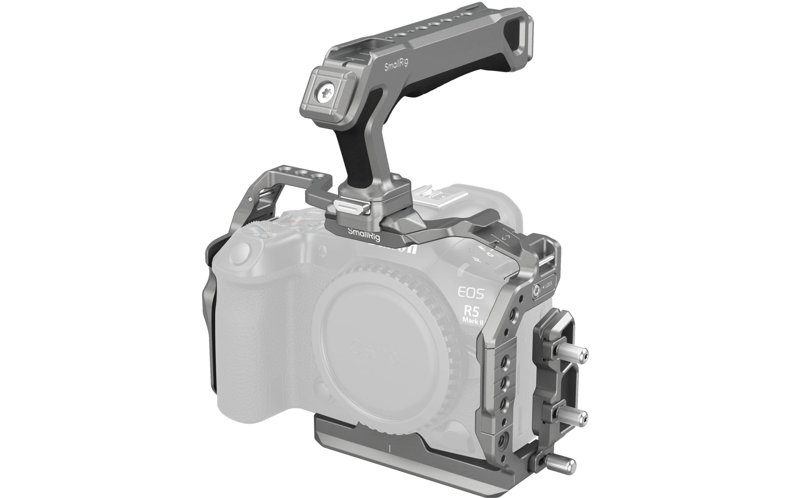 HawkLock Schnellwechselkäfig-Kit für Canon EOS R5 Mark II<br>Kamerakäfig mit Griff und HDMI- und USB-C-Kabelklemme