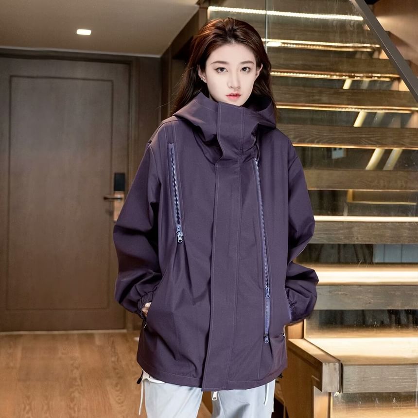 Guromo - Oversized jas met capuchon en rits