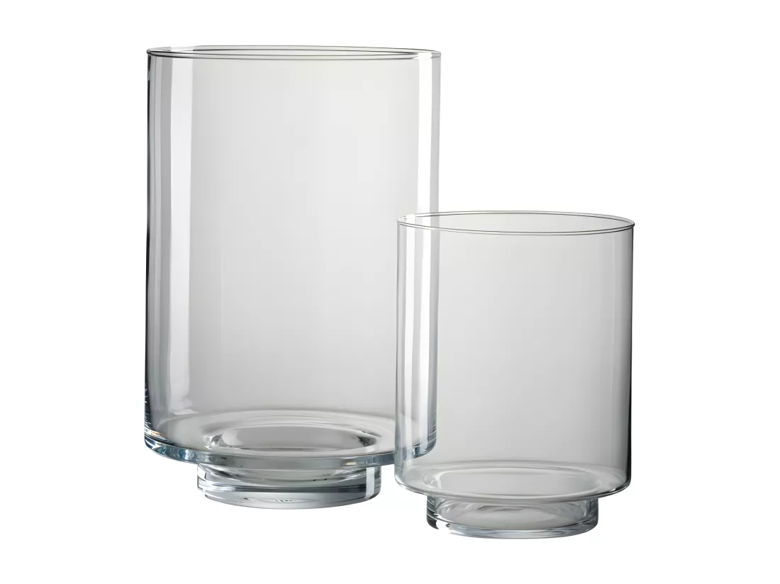 Photophore en verre transparent 23x23x35 cm