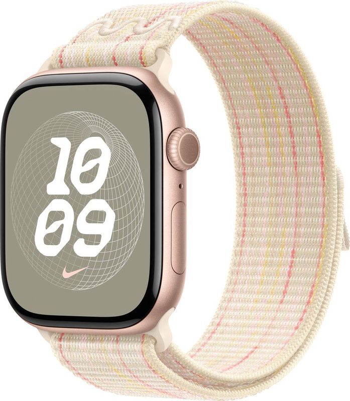 Apple 46mm Nike Sport Loop Smartwatch-band Sterrenlicht/roze