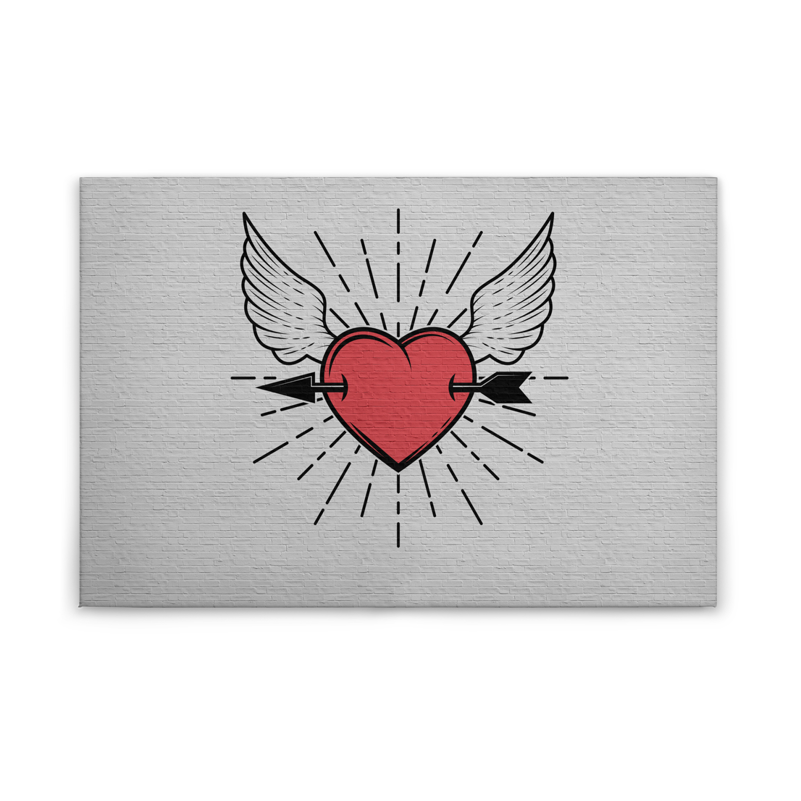 Leinwandbild TATTOO - rot-schwarz - 90x60 cm