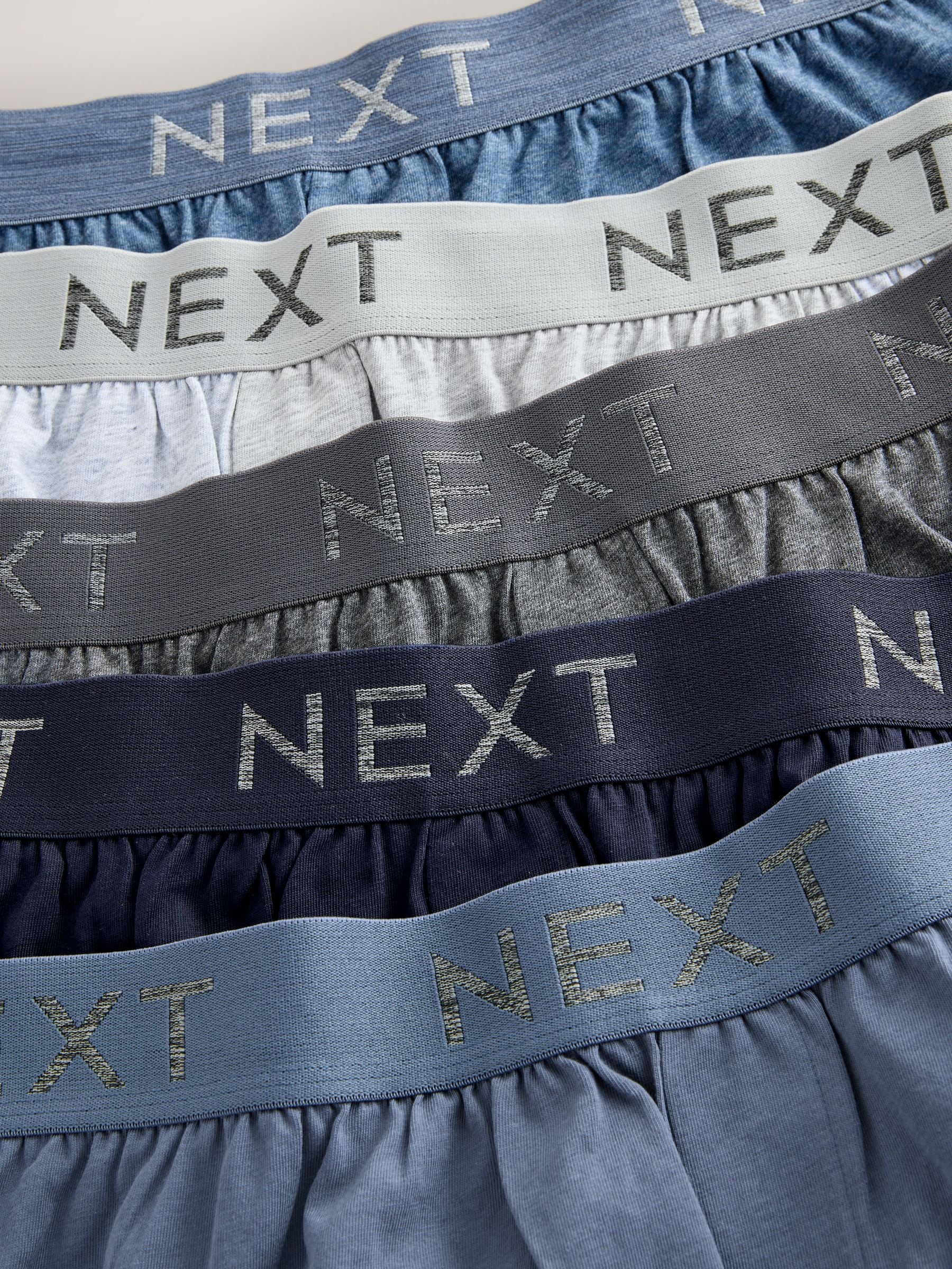 Blauw/grijs - Verpakking van 5 - Ruimvallende Boxers