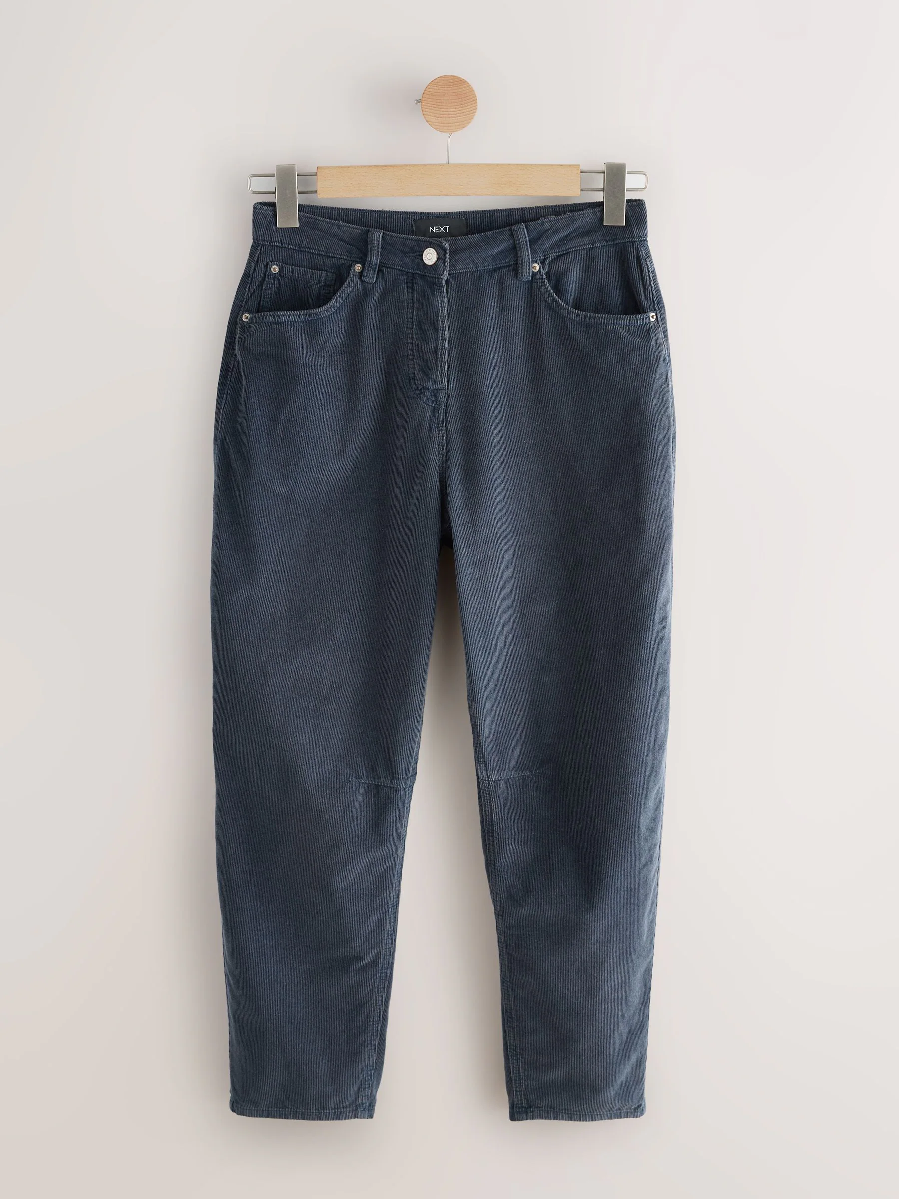 Denimblauw - Corduroy broeken met wijde pijpen