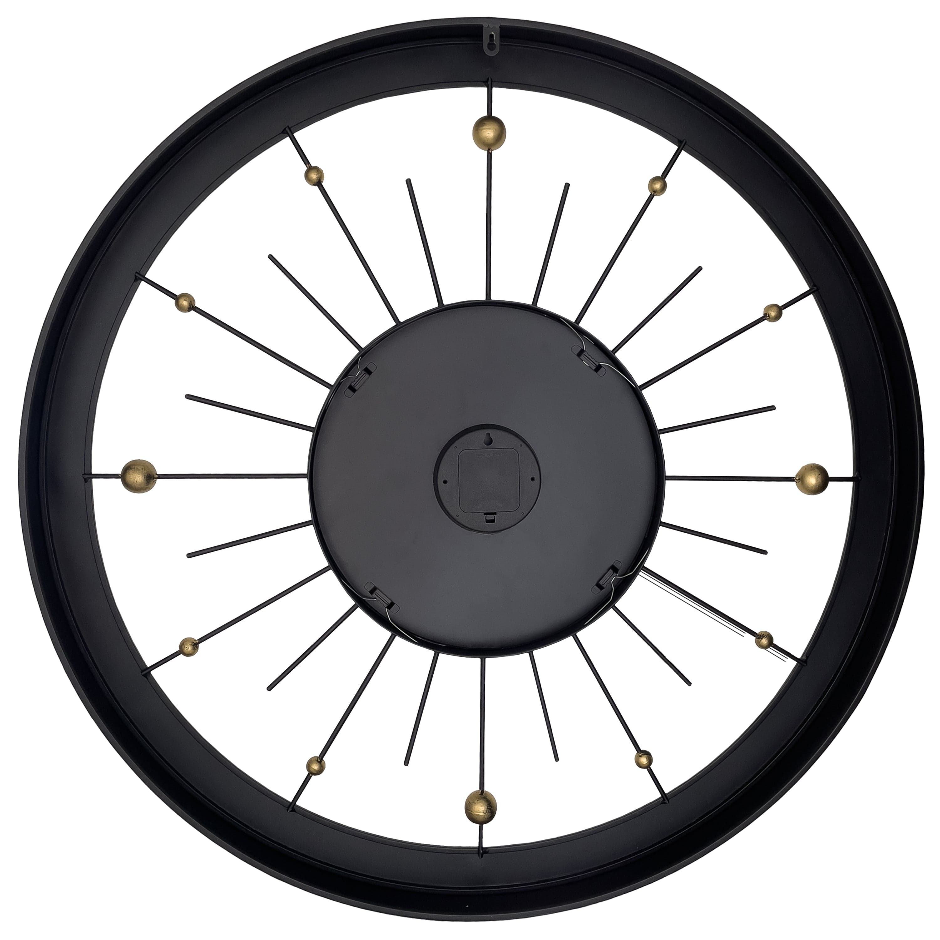 NeXtime - Wandklok 90 cm - Stille - Zwart - Metaal - NeXtime 'Orbit