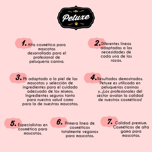 Shampoo hidratante Petuxe para pelos longos e macios de animais de estimação