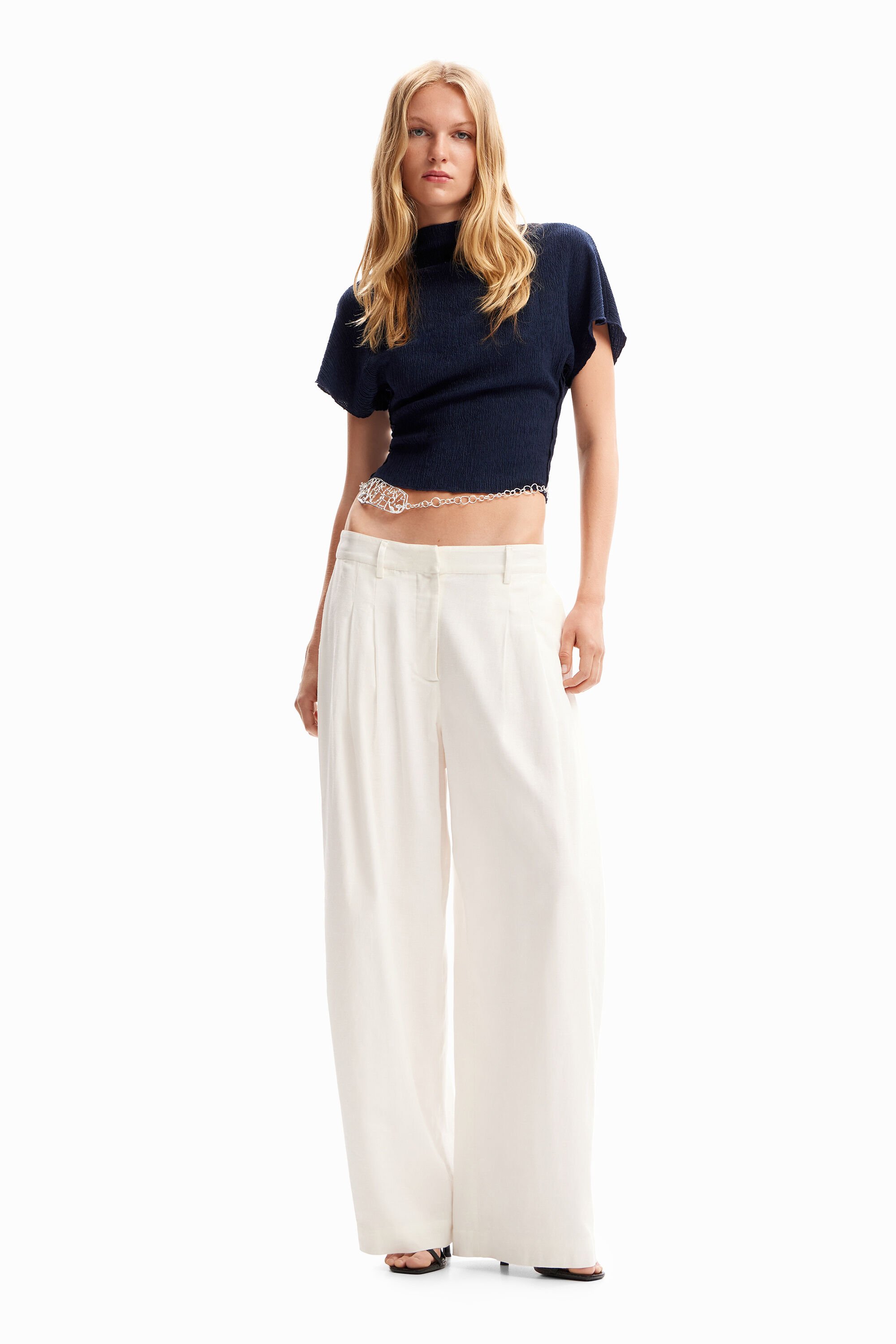 Blouse unie texturée