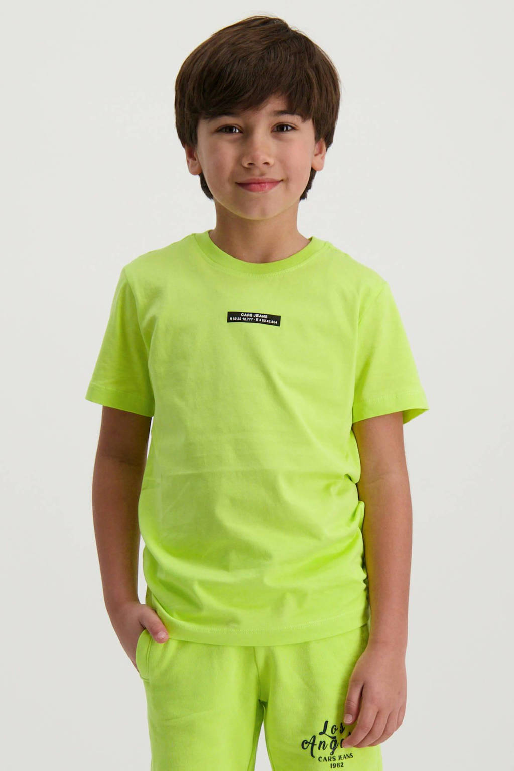 Cars T-shirt SONO met tekst neon geel
