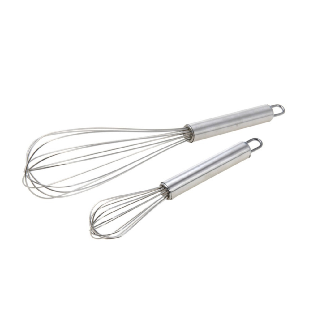 (2er Set) Edelstahl Schwingbesen Rühr Schneebesen zum Kochen / Backen (170411460) - Silber