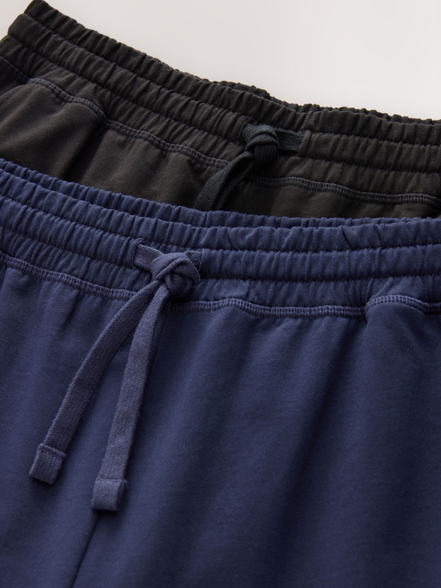 Zwart/marineblauw - Open zoom - Lichtgewicht 100% katoenen joggingbroeken verpakking van 2