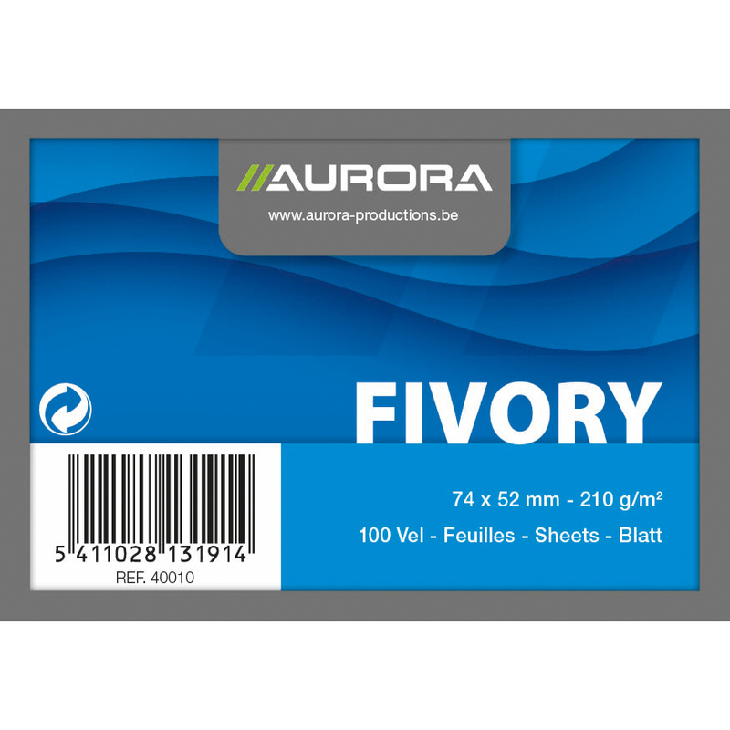 Aurora Karteikarten Fivory, A8, blanco, weiss