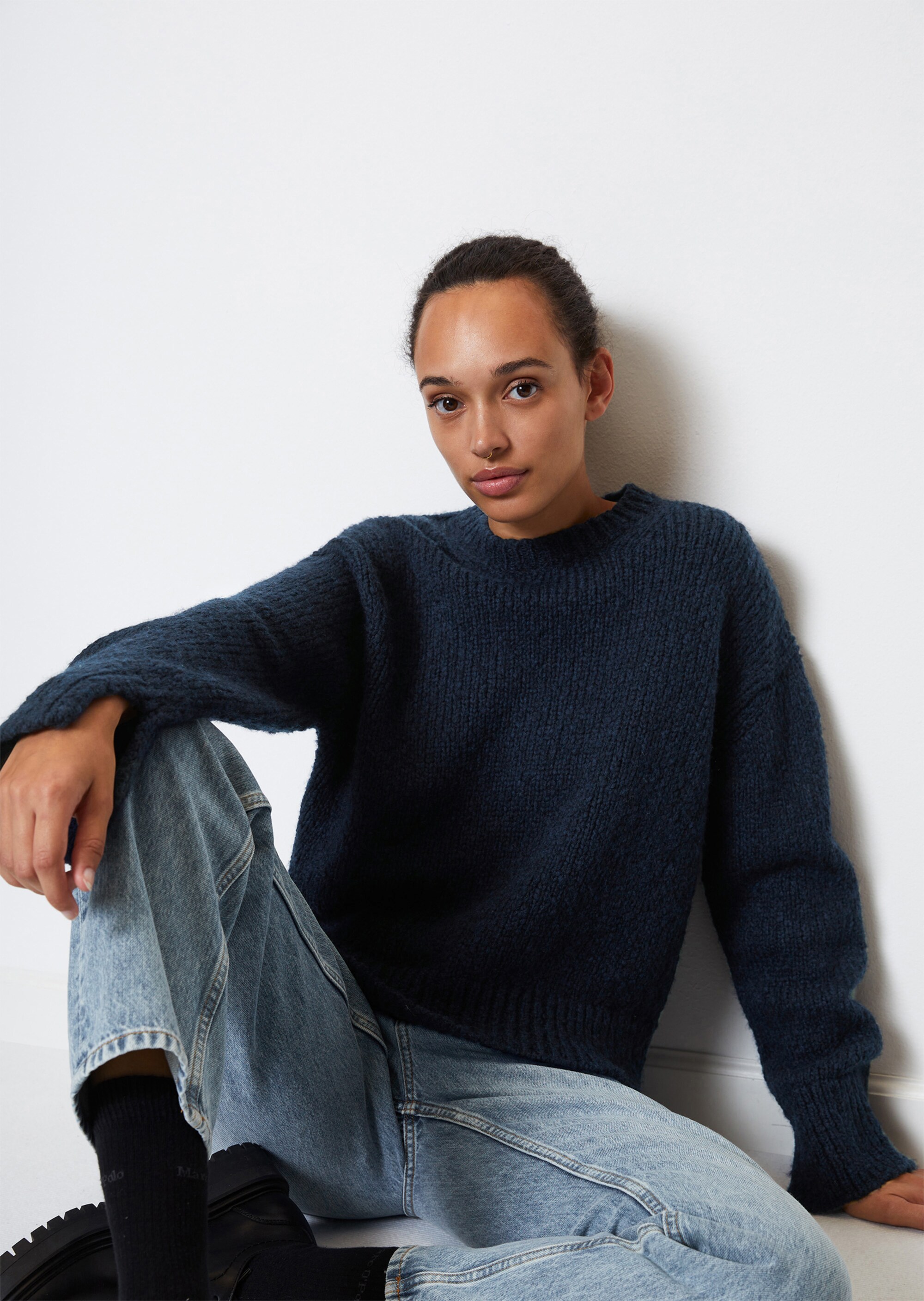 Strickpullover looseaus Schurwolle-Mix