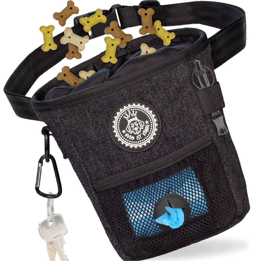 HUND IST KÖNIG® kompakter Hunde Futterbeutel, robuste Leckerlitasche fürs Training & Gassigehen