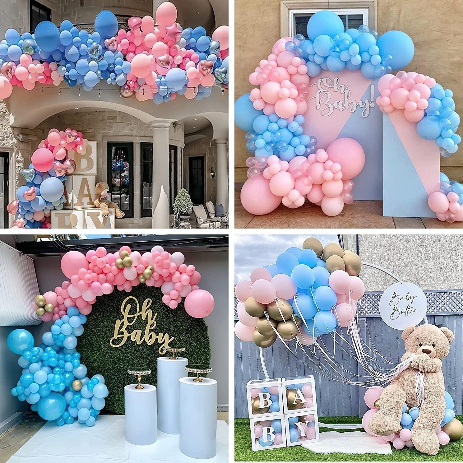 (100er Set) Ø25cm Latex Party Ballons Party Deko Accessoire Luftballons - Blau / Rosa / Weiss