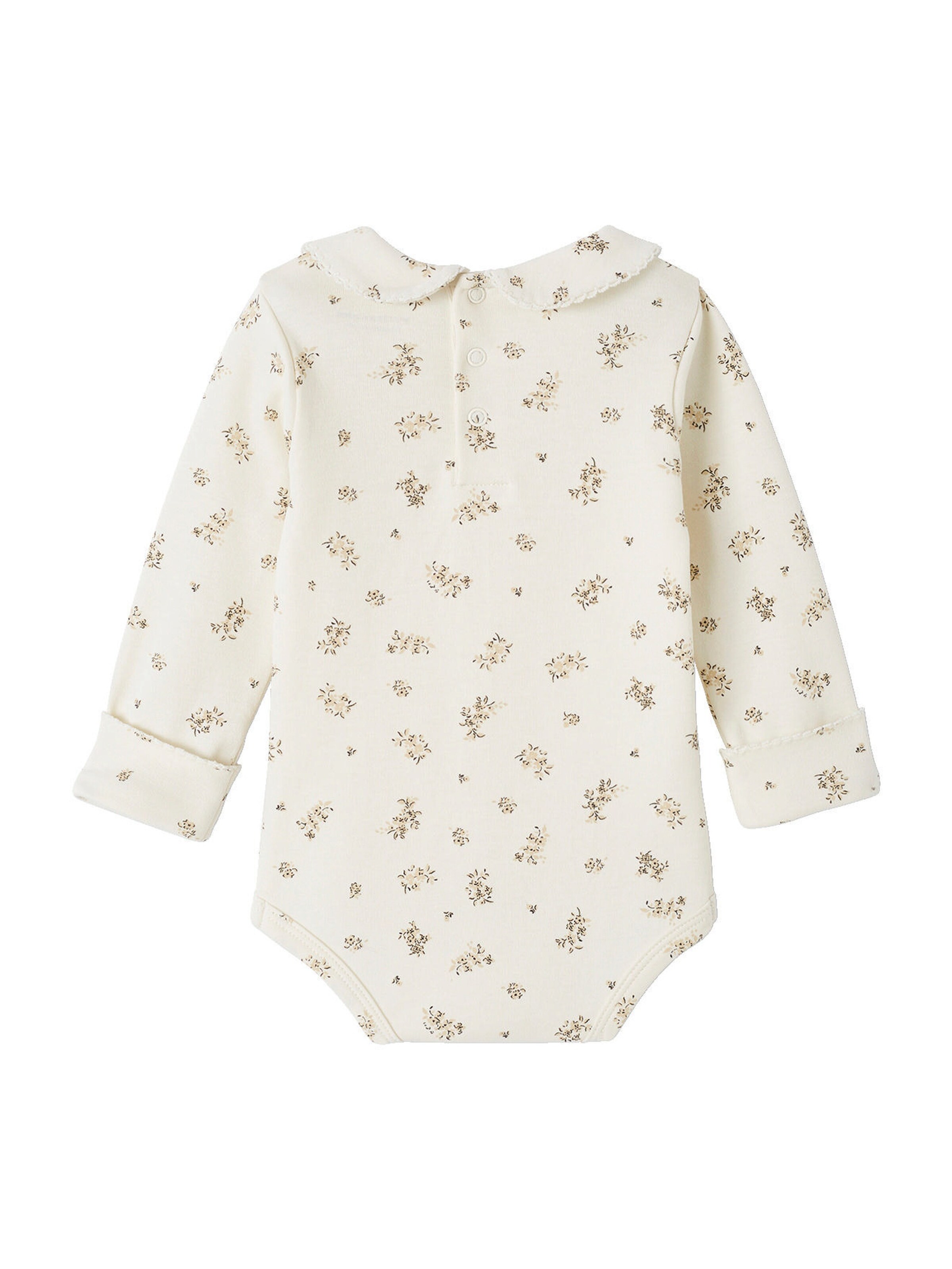 Vertbaudet Mitwachsender Baby Body mit Kragen wollweiß