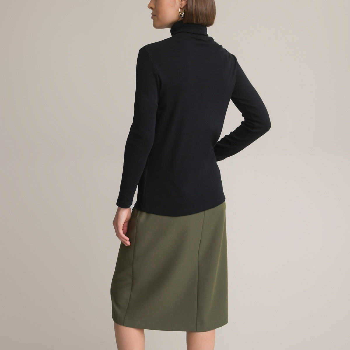 ANNE WEYBURN<br>Camiseta com gola alta e mangas compridas