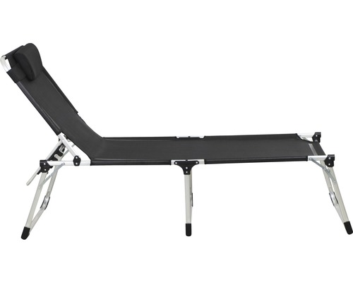 Siena Garden Sole opvouwbare ligstoel, zwarte textielstof