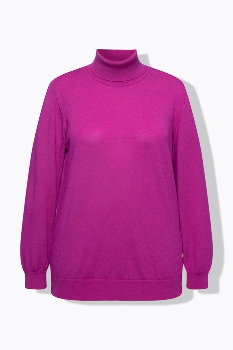 Merinowolle-Rollkragenpullover, Classic Fit,  Langarm