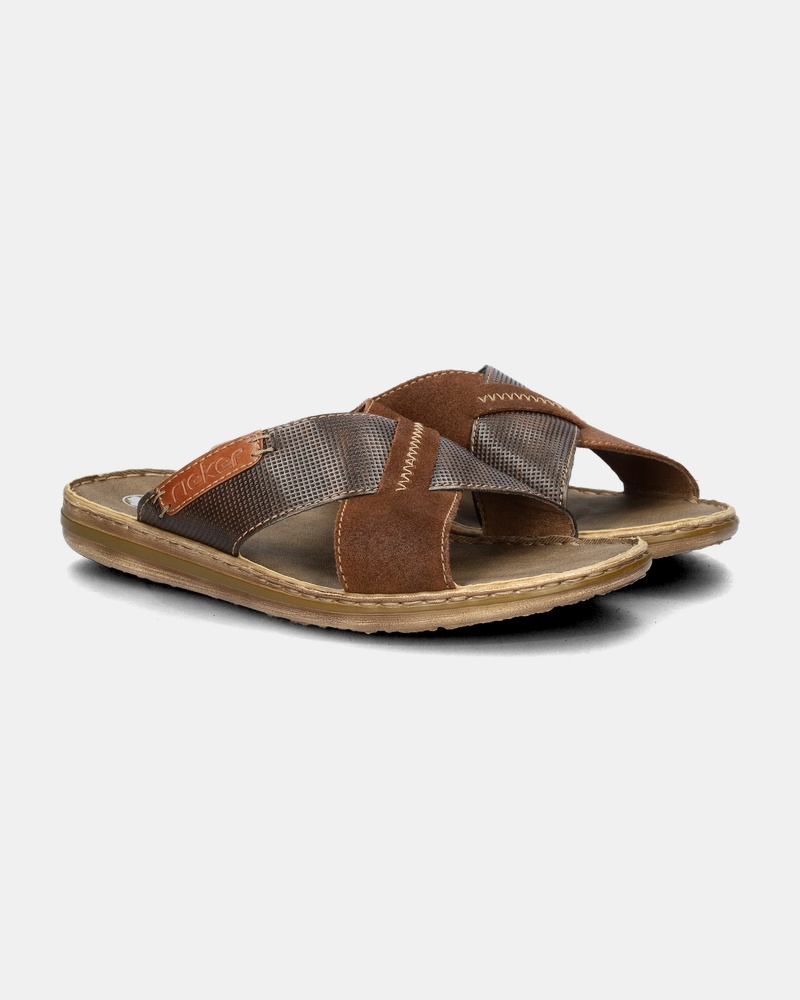Rieker Slippers  - bruin