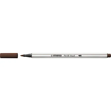 Premium-Filzstift mit Pinselspitze für variable Strichstärken - STABILO Pen 68 brush - Einzelstift - braun