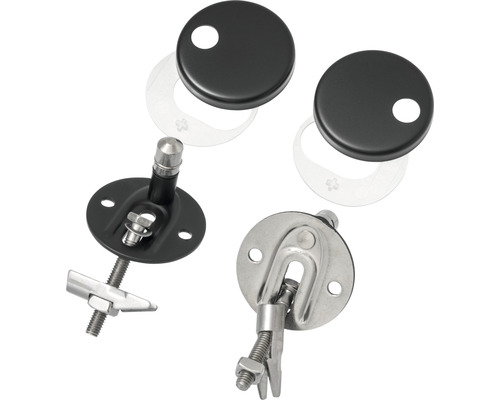 REIKA Mito toiletzitting, matzwart, matzwarte scharnieren met soft-close mechanisme en Quick&Clean.