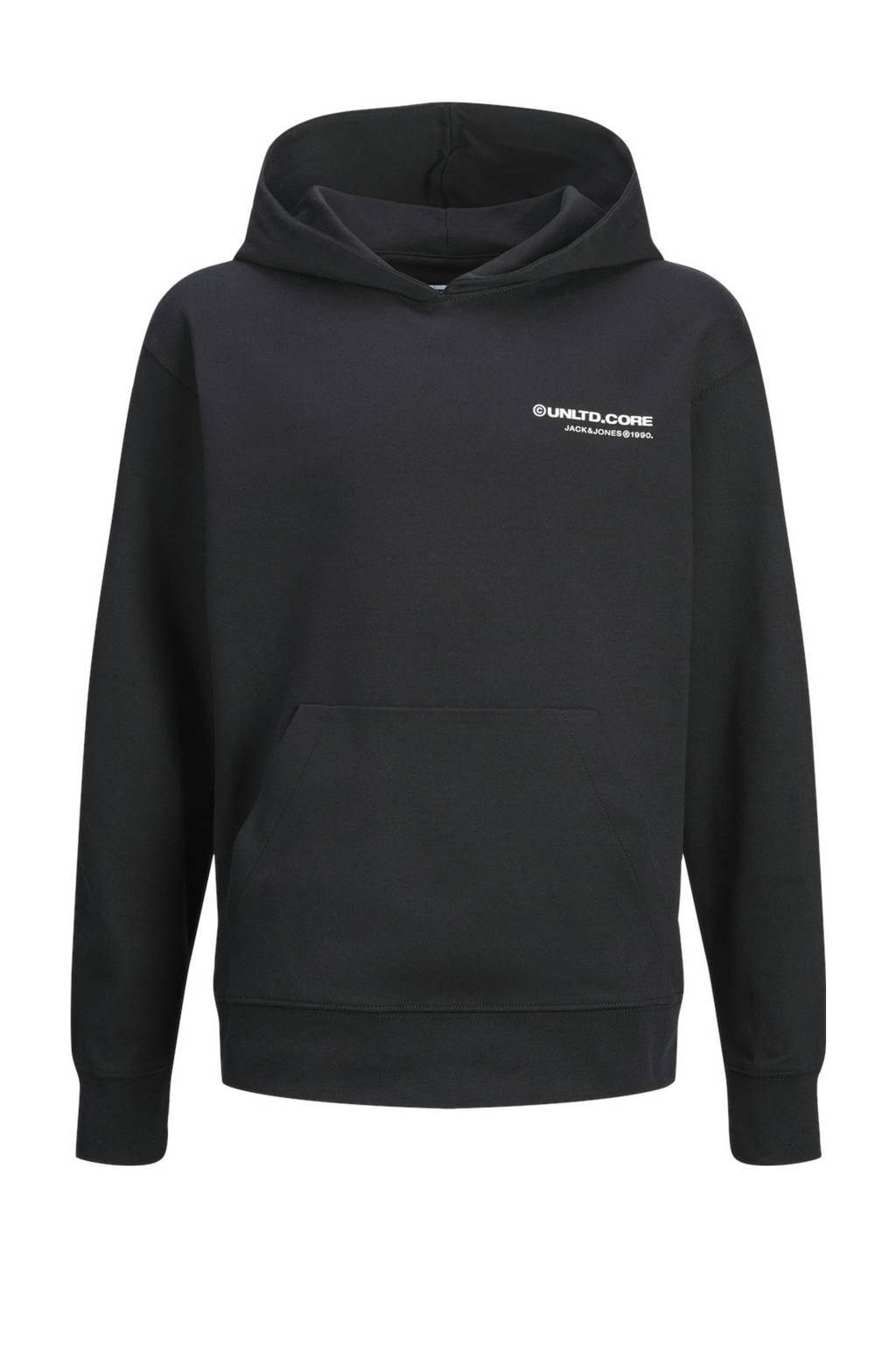 JACK & JONES hoodie JCOAERO met tekst zwart
