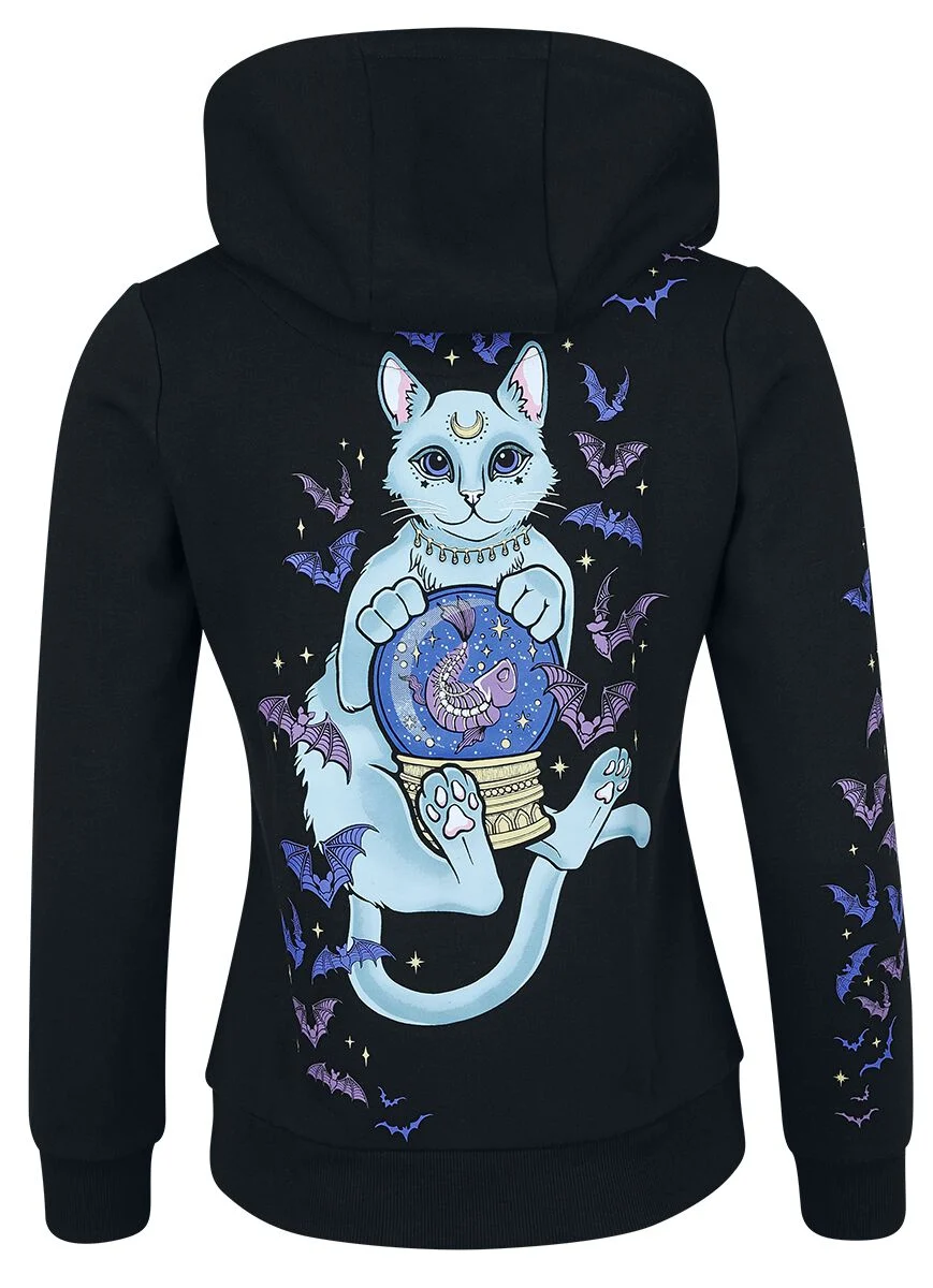 Chat Diseur de Bonne Aventure - Sweat Zippé à Capuche | Full Volume by EMP Sweat-shirt zippé à capuche
