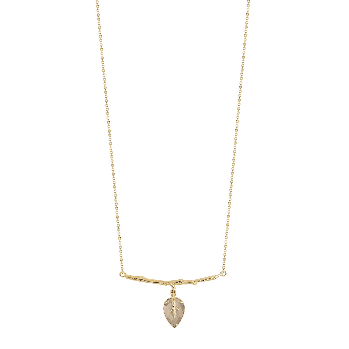 Collier or 375 jaune pierre de lune