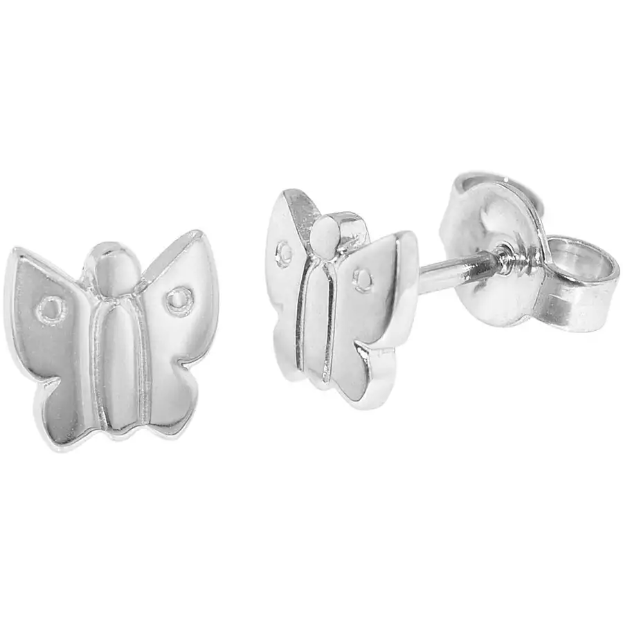 trendor Kinder-Ohrringe 925 Silber Schmetterling Ohrstecker silver
