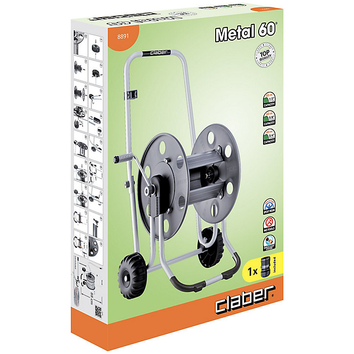 Chariot dévidoir sur roues vide metal 60 l.52,7 x H.88,3 x P.43 cm