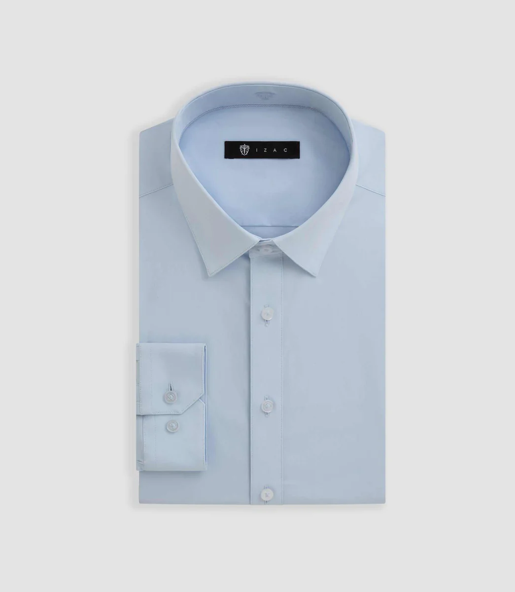 Chemise en popeline stretch ciel MALTE