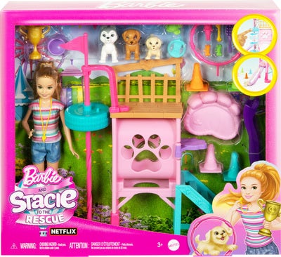 Barbie and Stacie to the Rescue Lekesett med Dukke Hundehinderbane