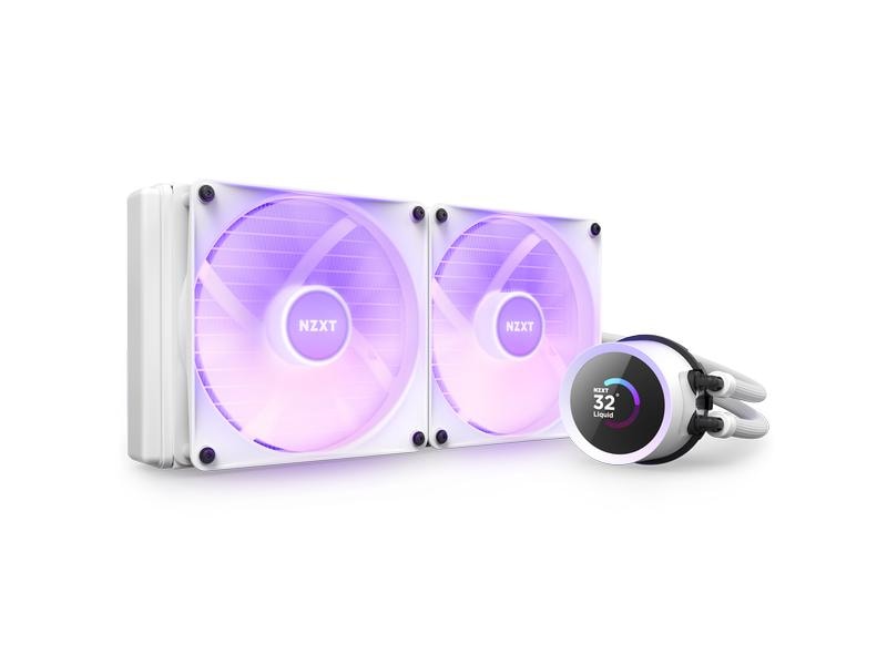 NZXT Wasserkühlung Kraken 280 RGB Weiss Wasserkühler für Intel und AMD Prozessorsockel mit LCD-Anzeige und RGB-Lüftern