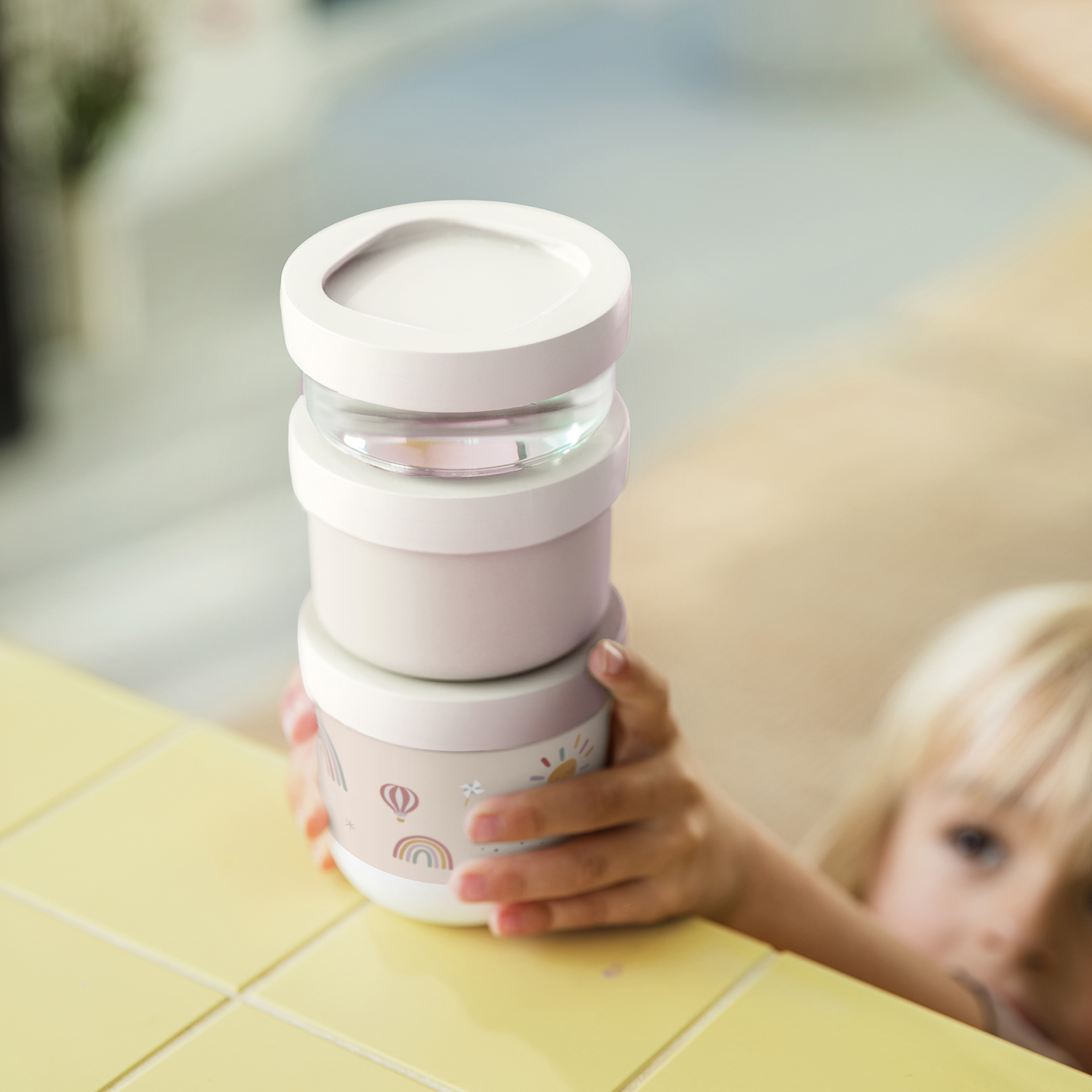 Mepal Mio 550 ml 3-delige stack snackbox - Fairy Garden