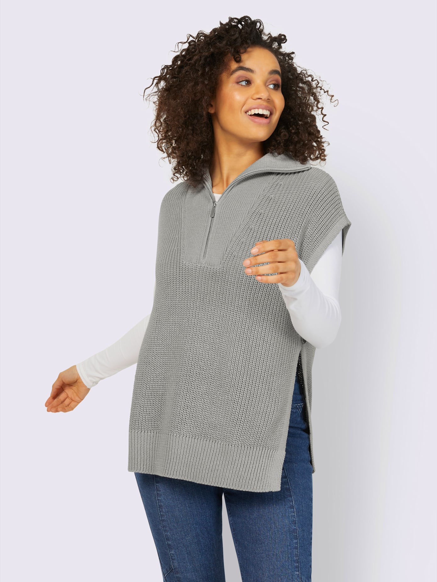 Débardeur en tricot col camionneur