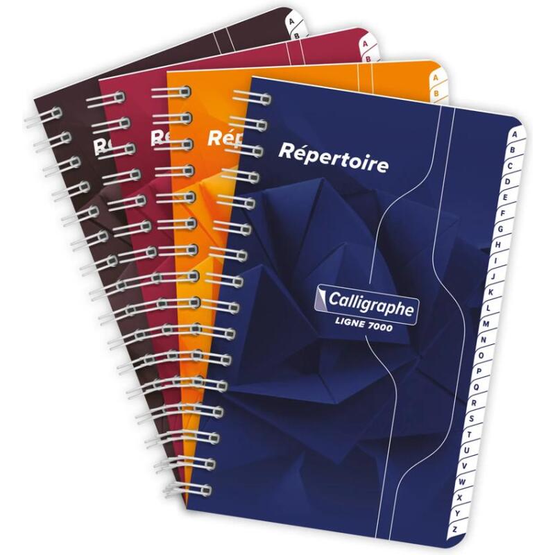 Répertoire reliure intégrale 7000 9x14 cm 180 pages petits carreaux 70 g - Assortis