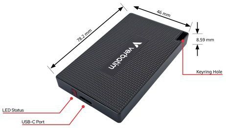Verbatim - Metal Mini SSD - Draagbare Opslag - Zwart - Metaal - 2000MB/s Leessnelheid