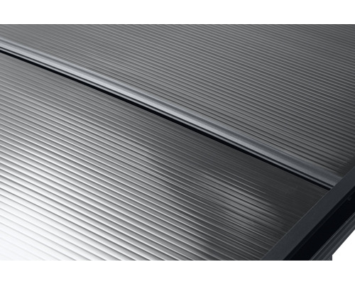 Enkele carport met tongewelf, 8 mm dubbelwandige polycarbonaatplaten, 300 x 505 cm, antraciet
