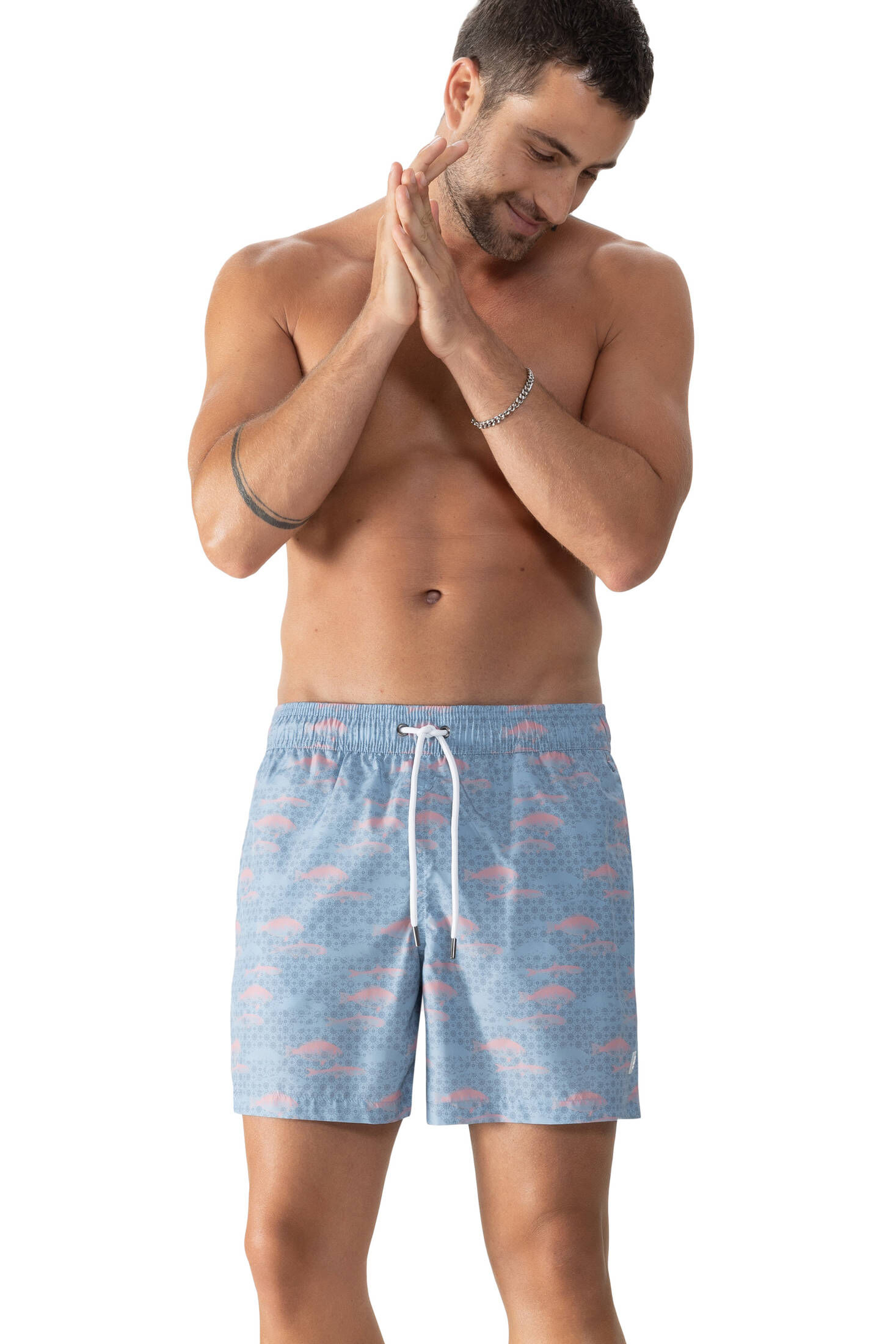 mey| Herren Badeshorts Serie School of Fishes