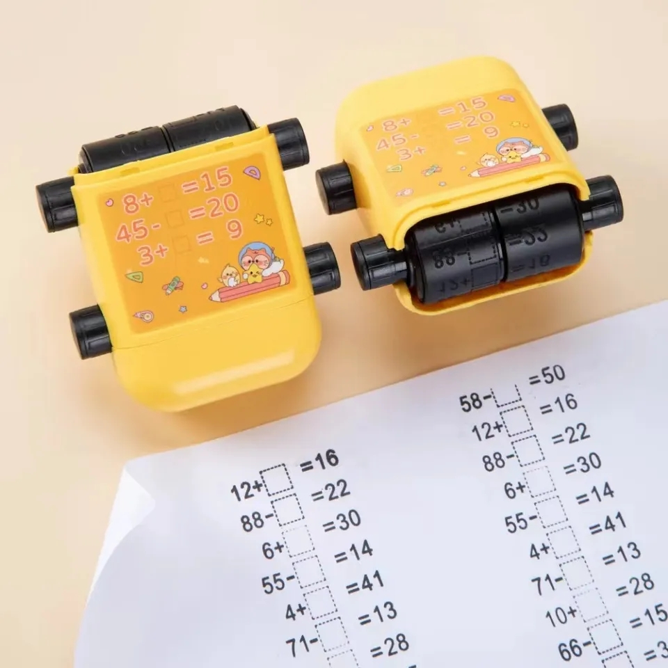 Mathematik Stempel Roller Mathe Rechenaufgabe Rollstempel Grundschul Kinder Lernspiel Addition / Subtraktion